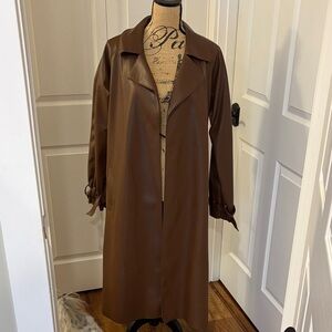 Forever 21 Brown Faux Leather Coat